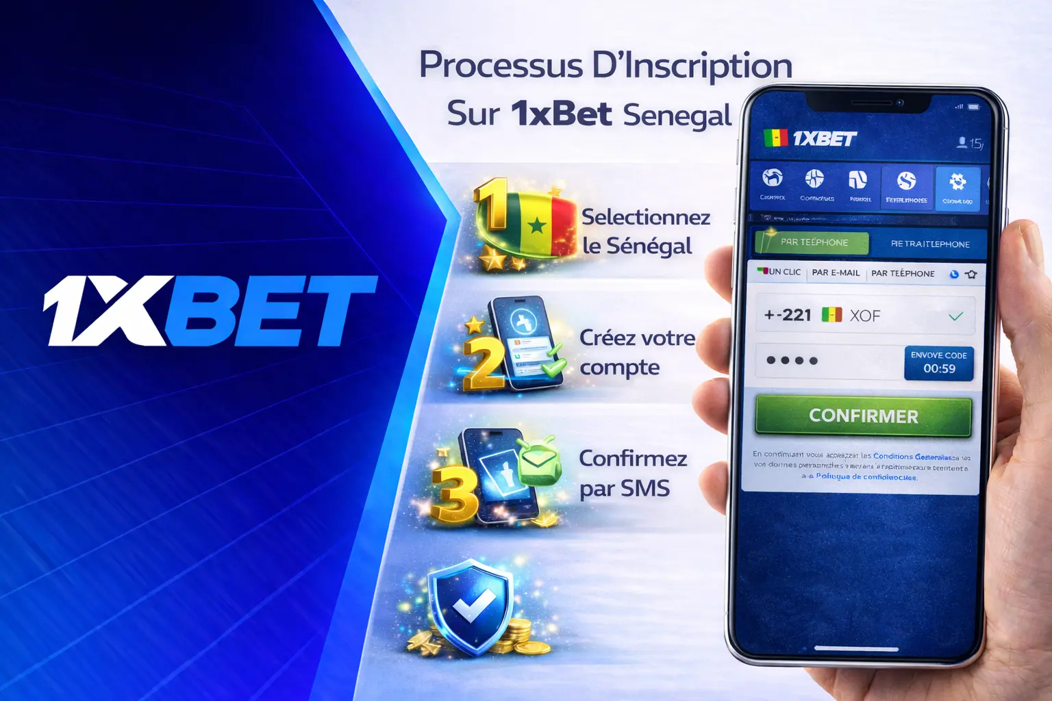 Processus D'Inscription Sur 1xBet Senegal