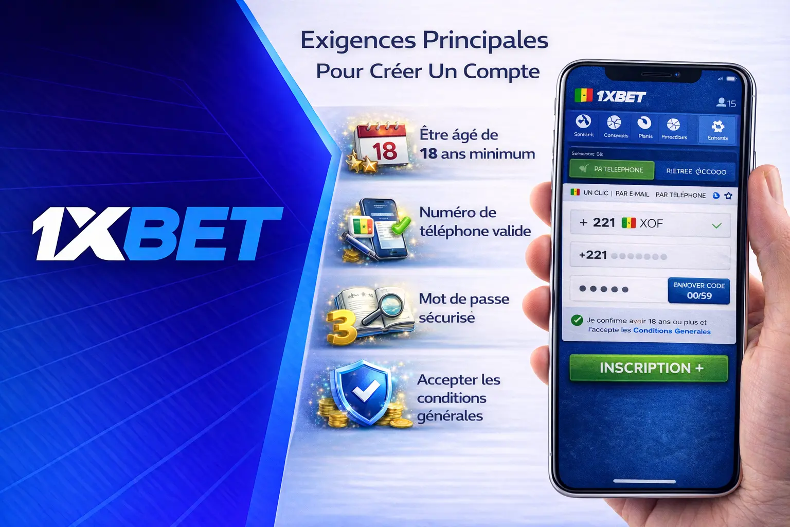 Processus D'Inscription Sur 1xBet Senegal