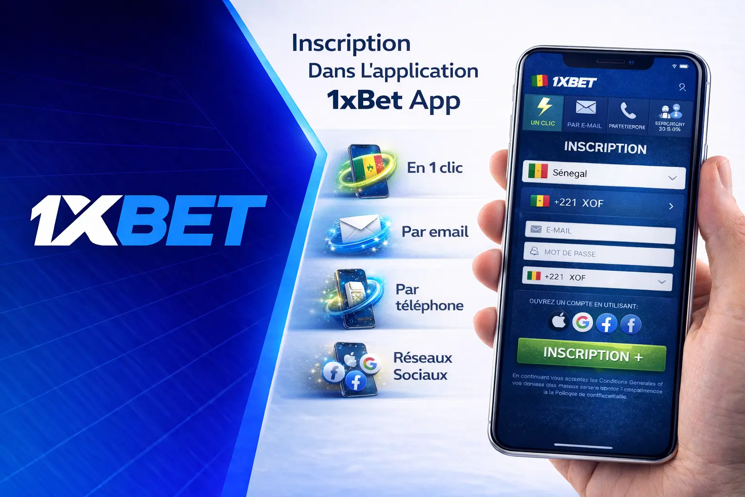 Inscription Dans L'application 1xBet App